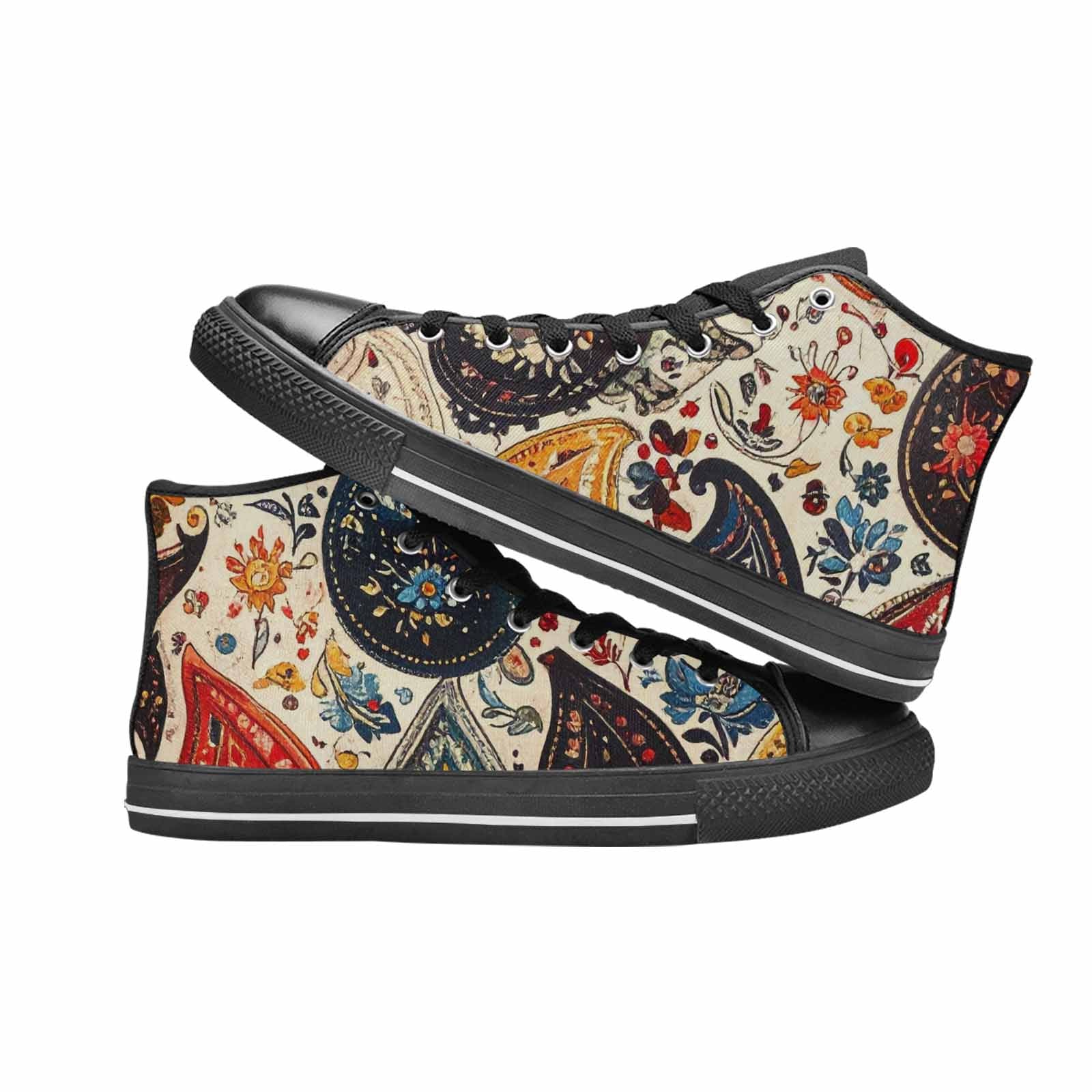 MEN'S Paisley Bandana High Top Canvas Dreamcore Custom Sneakers