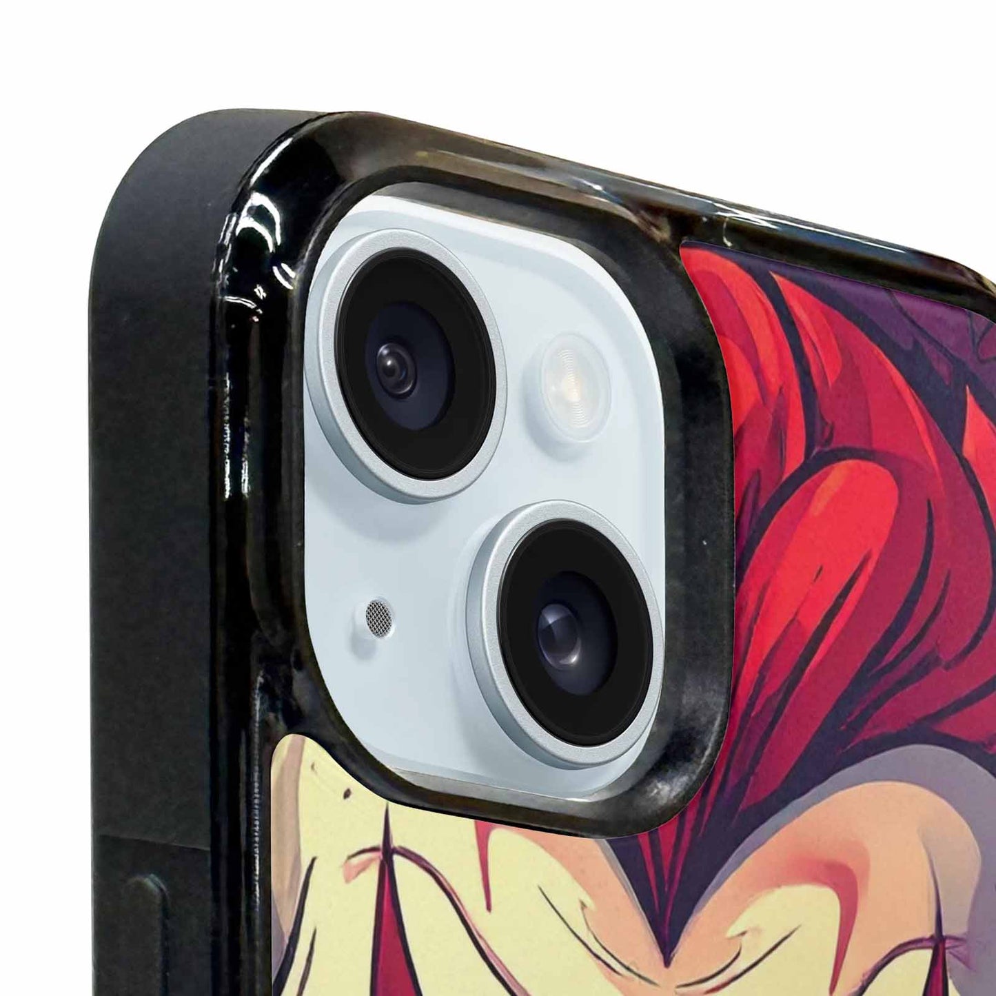 iPhone 15 Case — Evil Circus Heads Faces Overlapping Patterns, Unique Phone Case Design