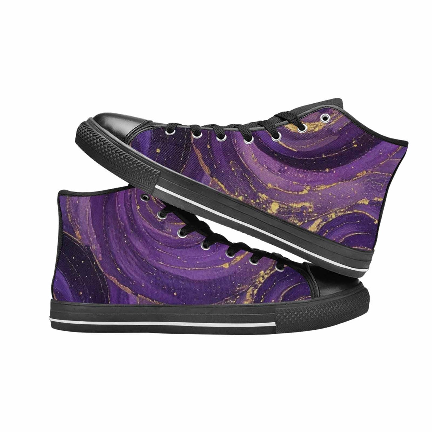 MEN'S Starry Night Nebula Brushstroke High Top Canvas Dreamcore Custom Shoes