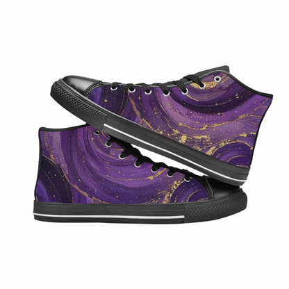 MEN'S Starry Night Nebula Brushstroke High Top Canvas Dreamcore Custom Shoes