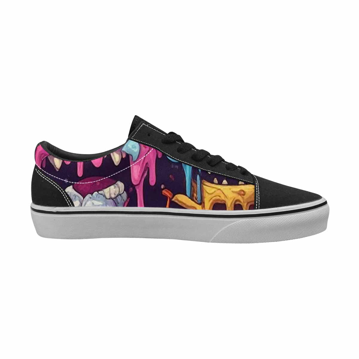 WOMEN'S Ice Cream Monsters  Lace-Up Canvas Grunge Custom Shoes