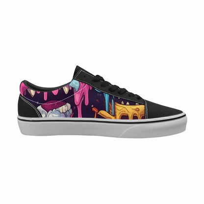 WOMEN'S Ice Cream Monsters  Lace-Up Canvas Grunge Custom Shoes