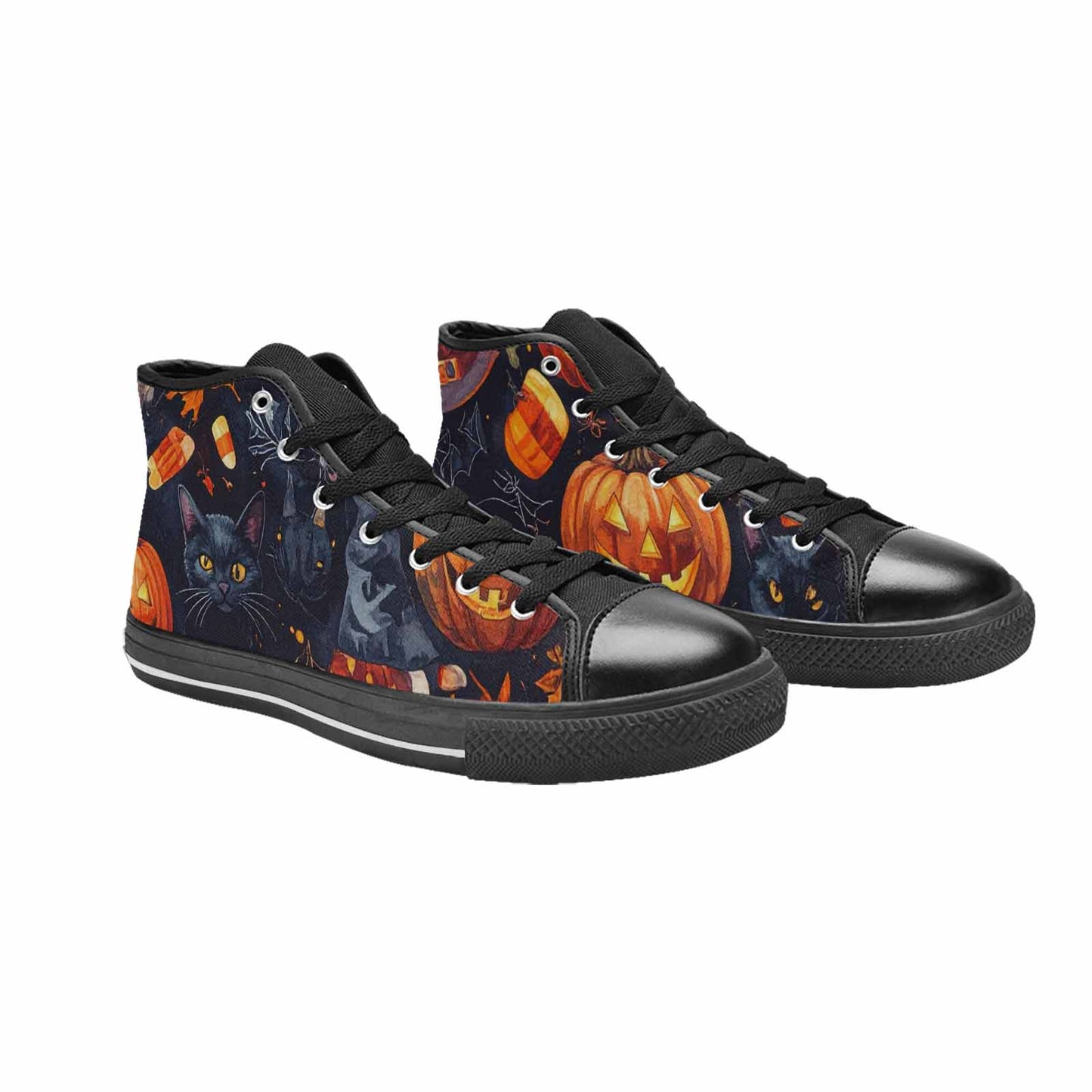 WOMEN'S Halloween High Top Canvas Grunge Custom Sneakers