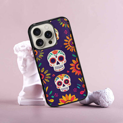 iPhone 16 Pro Case — Sunflowers Hundreds Of Skulls Art Seamless, Unique Phone Case Design