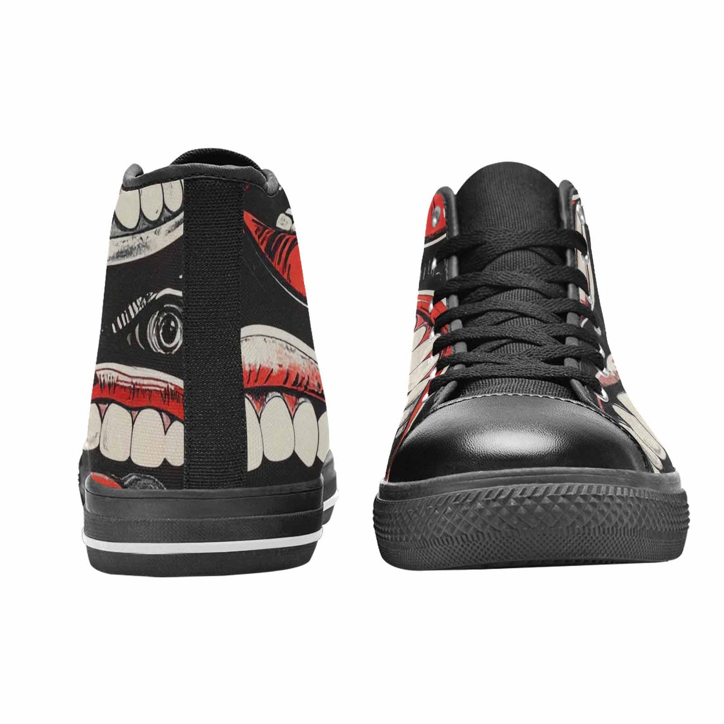 WOMEN'S Googly Cartoon Mouths High Top Canvas Dreamcore Custom Shoes