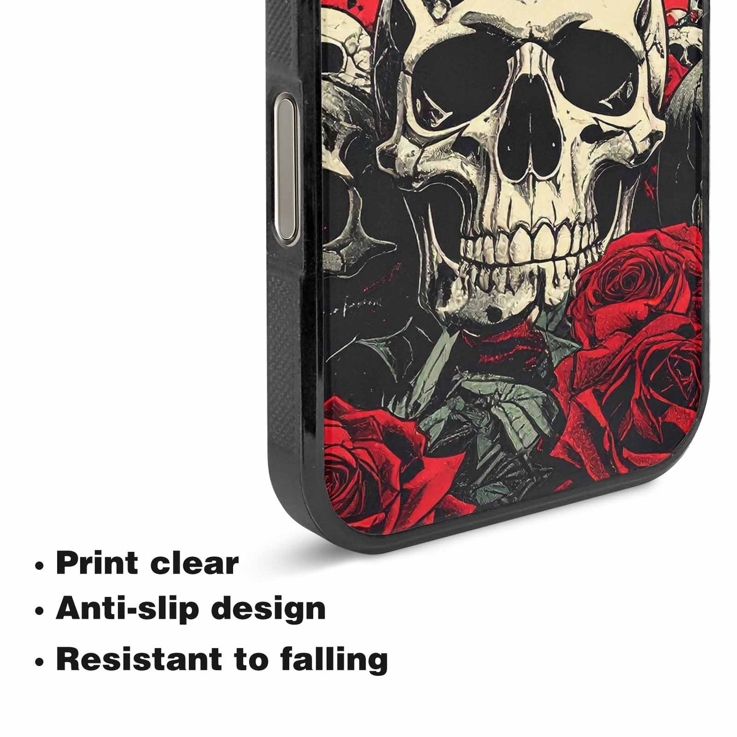 iPhone 16 Pro Case — Skull Dark Art Gothic Print, Custom Made Phone Cover