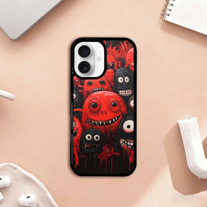 iPhone 17 Case — Black &amp; Red Ink Cartoon Cute, Custom Art Phone Cover