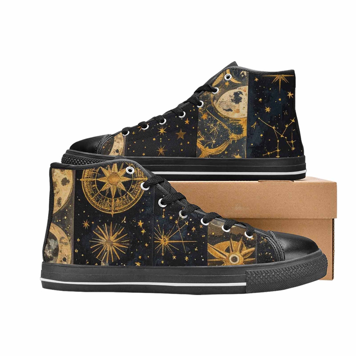 MEN'S Zodiac Constellation Star High Top Canvas Surreal Custom Shoes