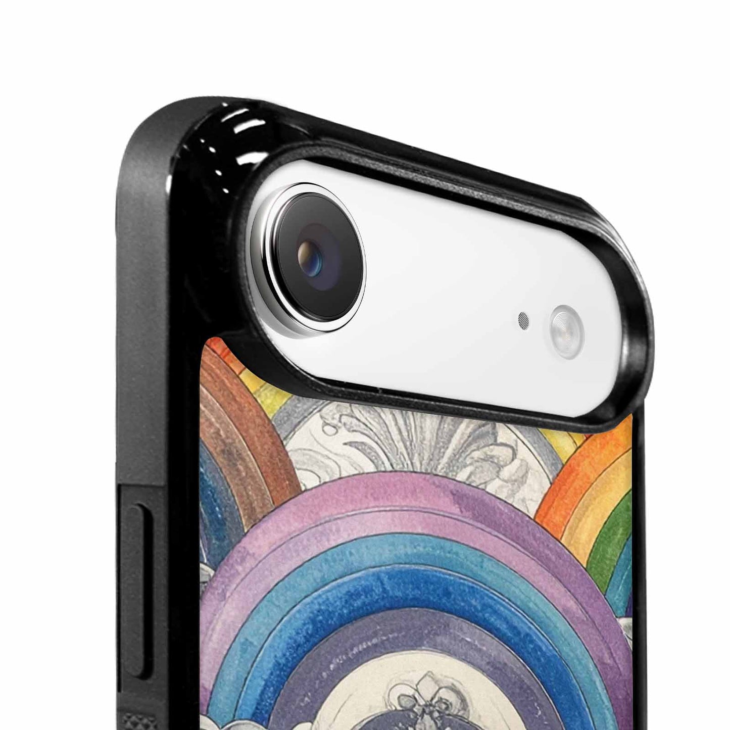 iPhone 17 Air Case — Hand Drawn Damask Rainbow Original Art, Custom Printed Phone Case