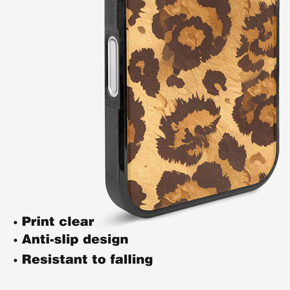 iPhone 16 Plus Case — Classic Leopard Print Warm Golden Tan, Custom Designed Case Cover