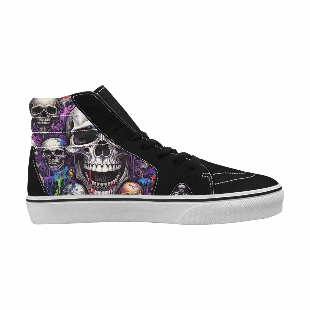 MEN'S Rainbow From Skull S High Top Canvas Grunge Shoes