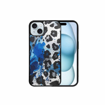iPhone 15 Plus Case — Animal Print Black Blue Ink Animal, Customized Protective Case