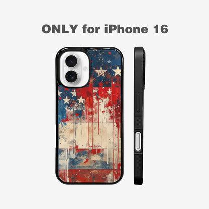 iPhone 16 Case — Patriotic Stars And Stripes American Stars, Custom Made Phone Cover