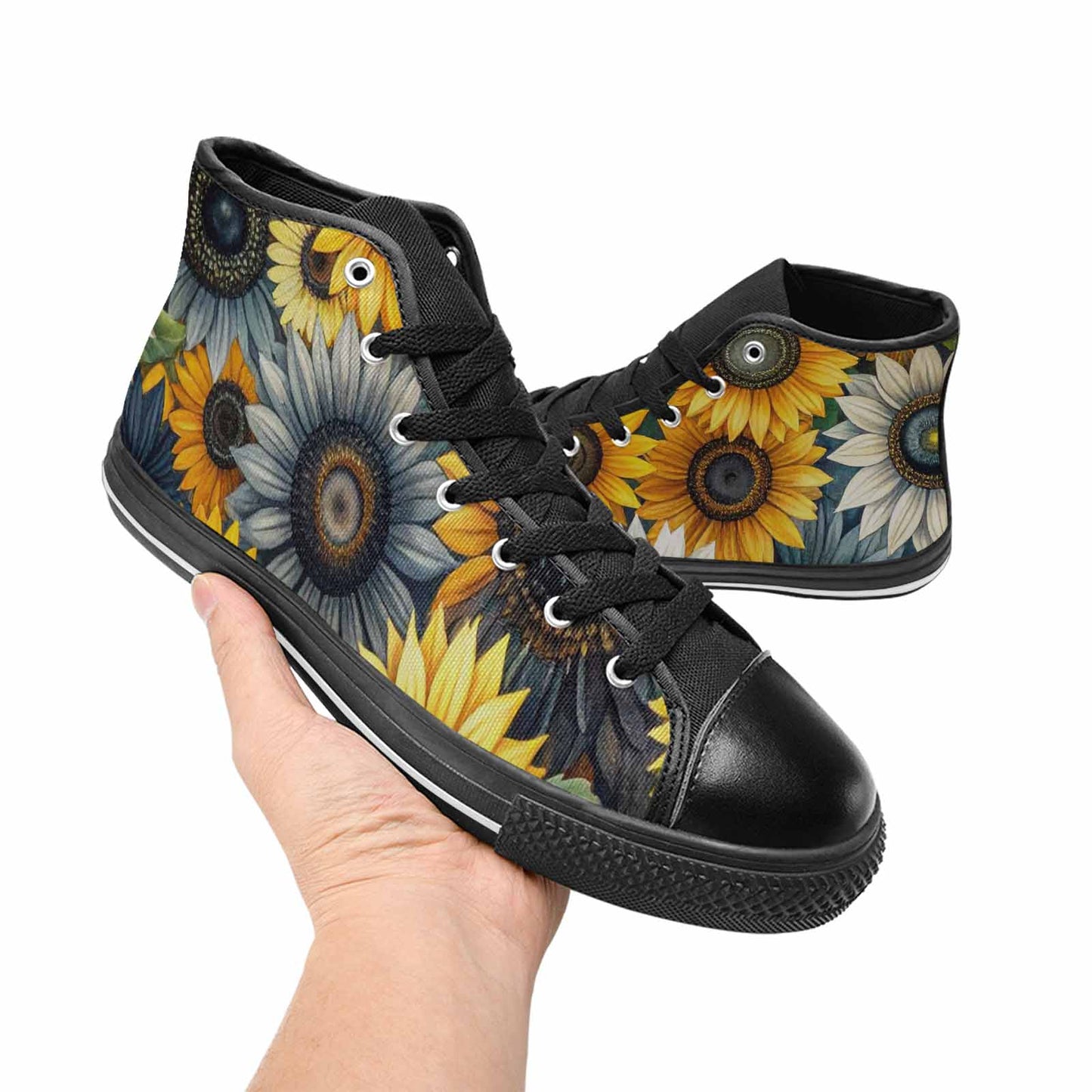 WOMEN'S Blend Melt Them High Top Canvas Wallpaper Art Custom Sneakers