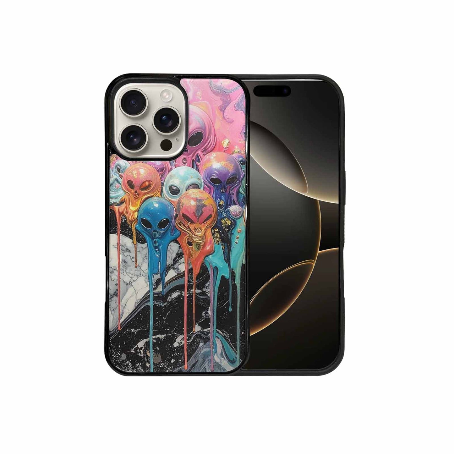 iPhone 16 Pro Max Case — Aliens Marblemelting Aliens Pa L2w Personalized, Custom Art Phone Cover