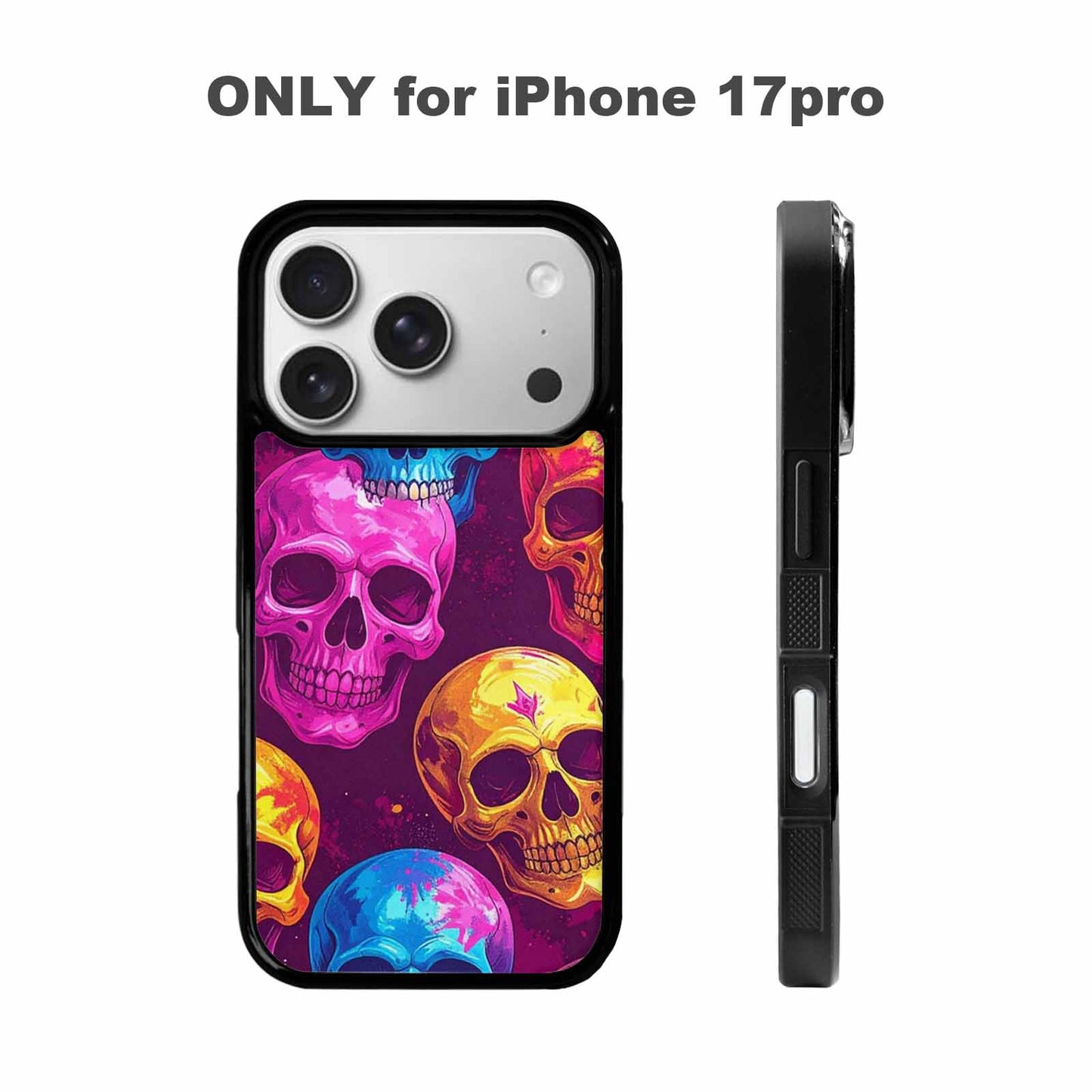 iPhone 17 Pro Case — Tie Dye Skull Art Seamless Gothic, Unique Phone Case Design