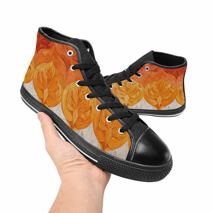 MEN'S Lesbian Flag Color High Top Canvas Surreal Custom Sneakers