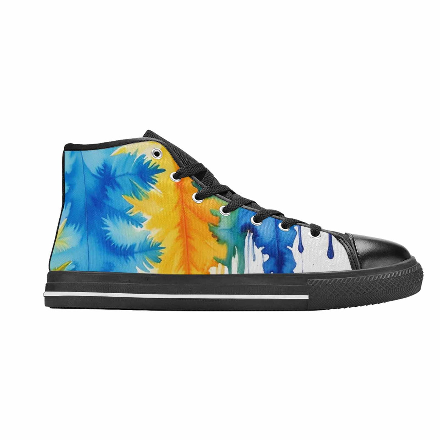 MEN'S Tie Dye Drip High Top Canvas Vivid Custom Shoes