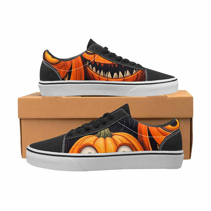 WOMEN'S Cartoon Pumpkin Monster Canvas Lace-Up Wallpaper Art Sneakers