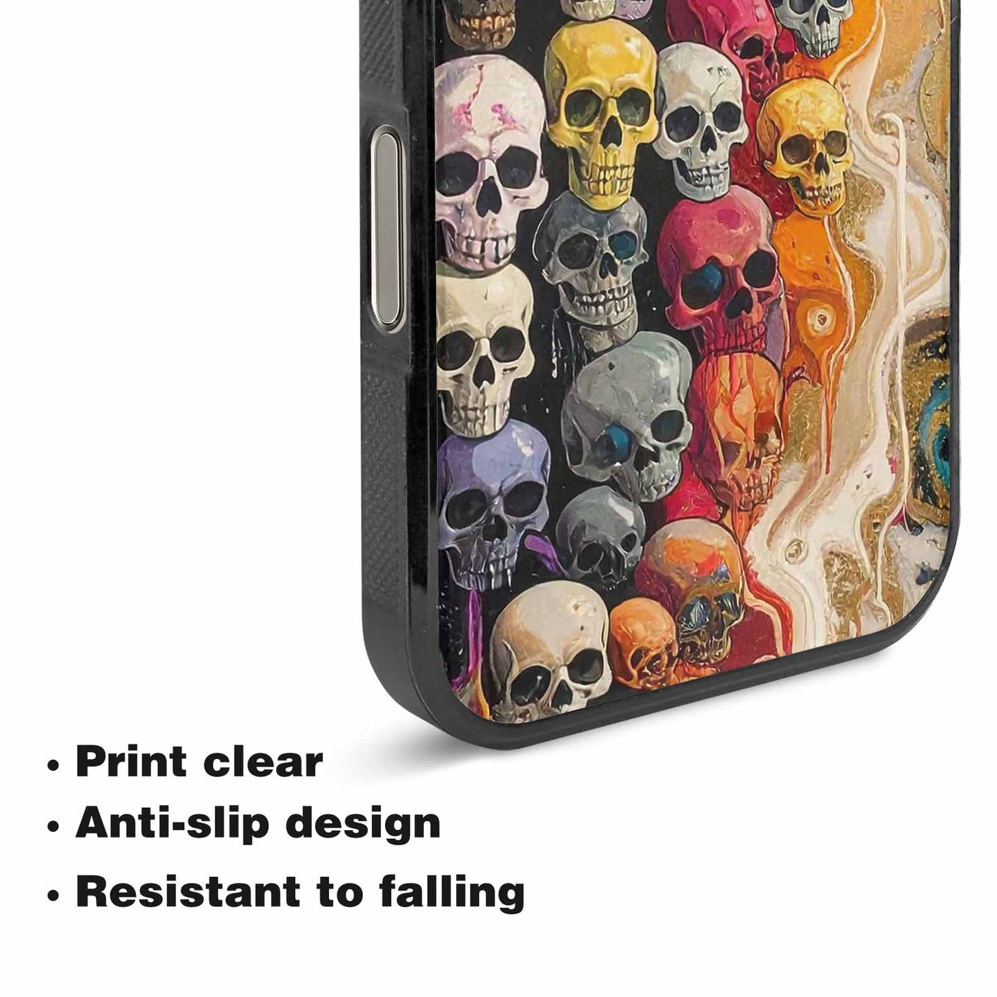iPhone 16 Pro Max Case — Skulls Marbleskulls Pattern, Custom Designed Case Cover