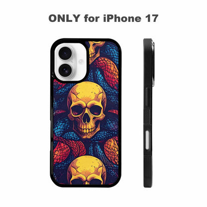 iPhone 17 Case — Snake Print Skulls Seamless Gothic Skulls, Original Design Phone Case