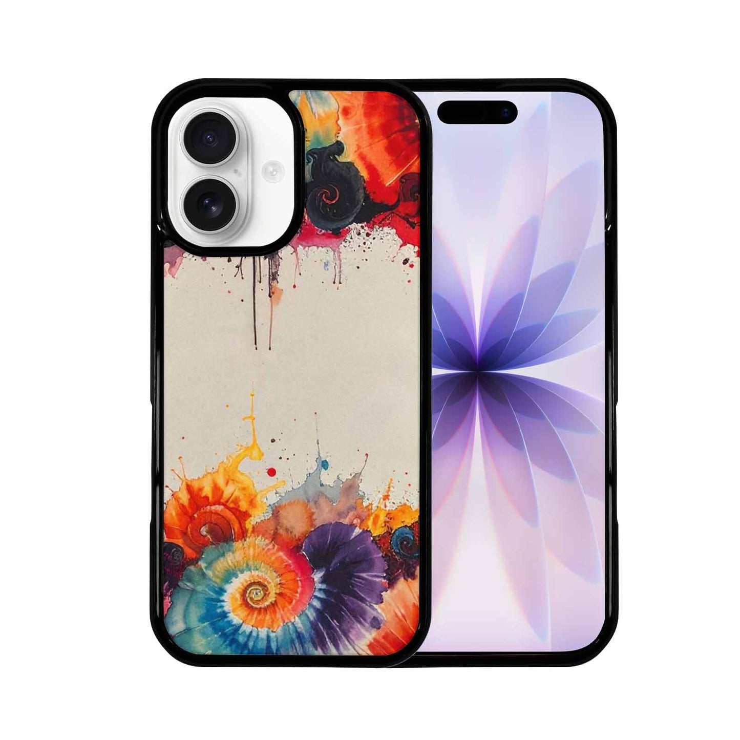 iPhone 17 Case — Tie Dye Swirls Black Tie Dye, Custom Print Case Cover