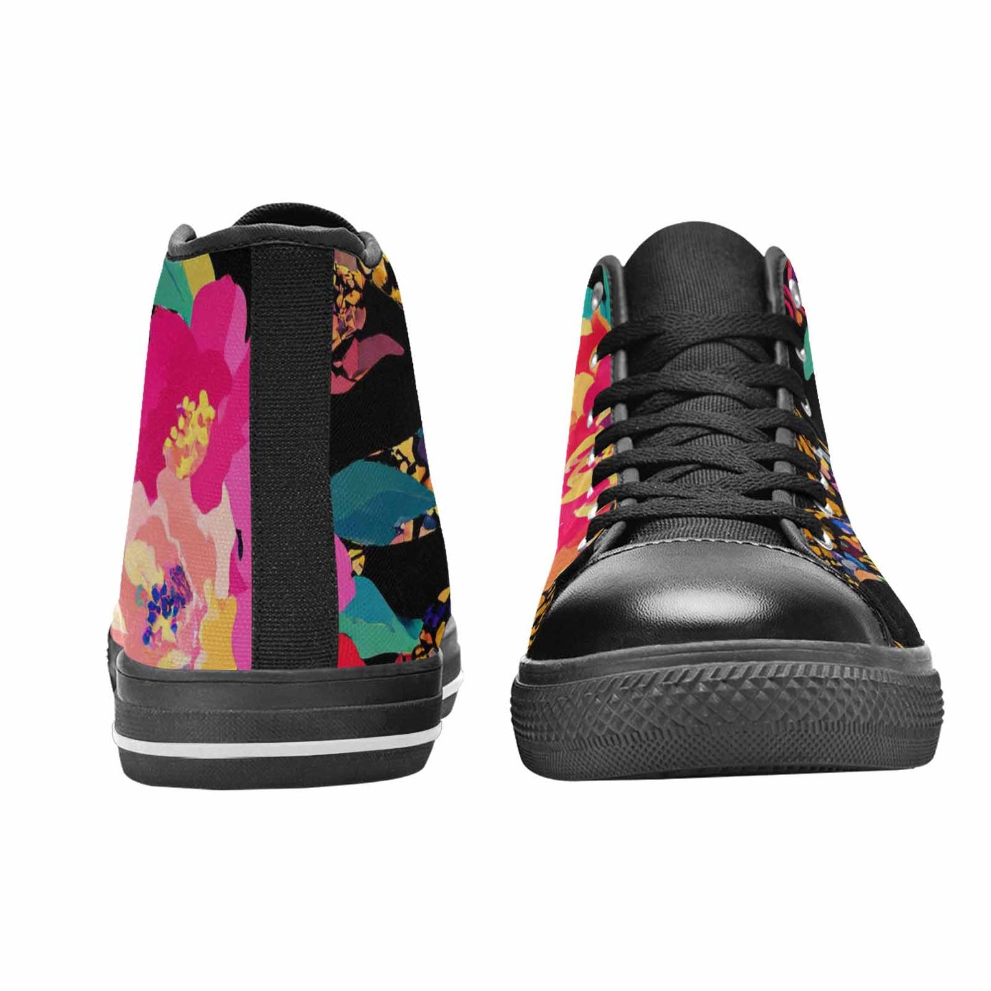 MEN'S Floral Snake Print High Top Canvas Cottagecore Custom Shoes