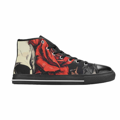 MEN'S Skulls Roses Bold Pen Ink High Top Canvas Y2K Sneakers