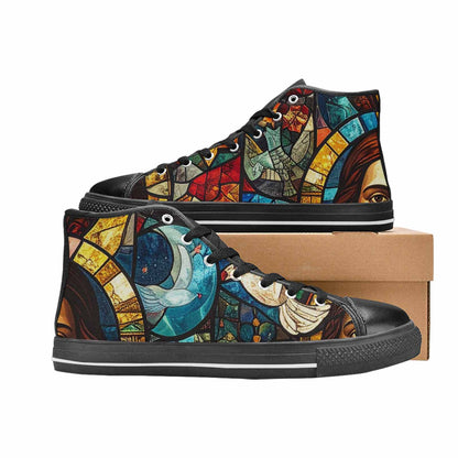 MEN'S Jesus Face Small High Top Canvas Vivid Shoes
