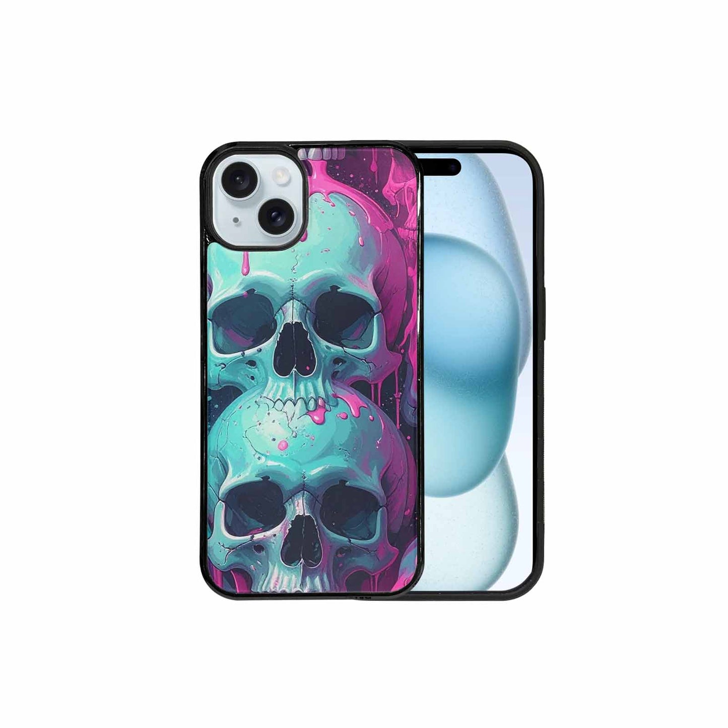 iPhone 15 Plus Case — 1000\'s Of Skulls Overlapping Each Other, Original Design Phone Case