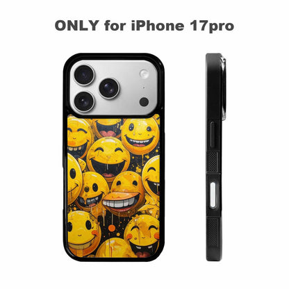 iPhone 17 Pro Case — Melting Moon Smiley Yellow Version Original, Custom Made Phone Cover