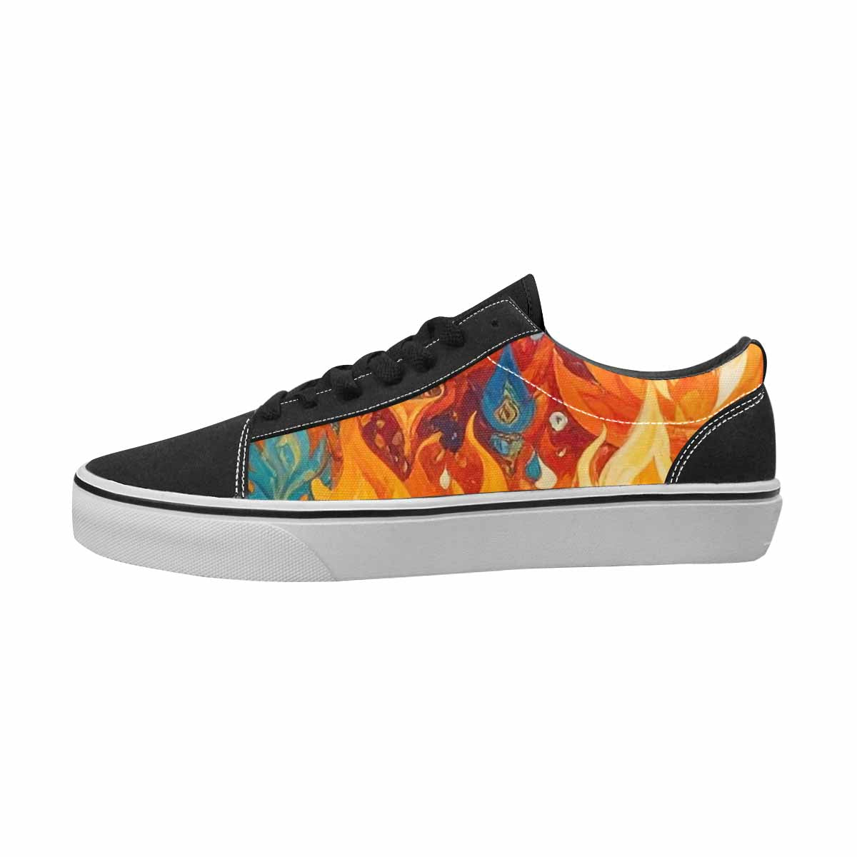 WOMEN'S Flames Full Color Canvas Streetwear Vibrant Chaos All Over Print Shoes