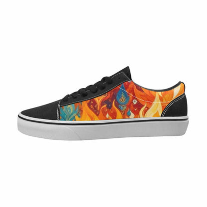 WOMEN'S Flames Full Color Canvas Streetwear Vibrant Chaos All Over Print Shoes