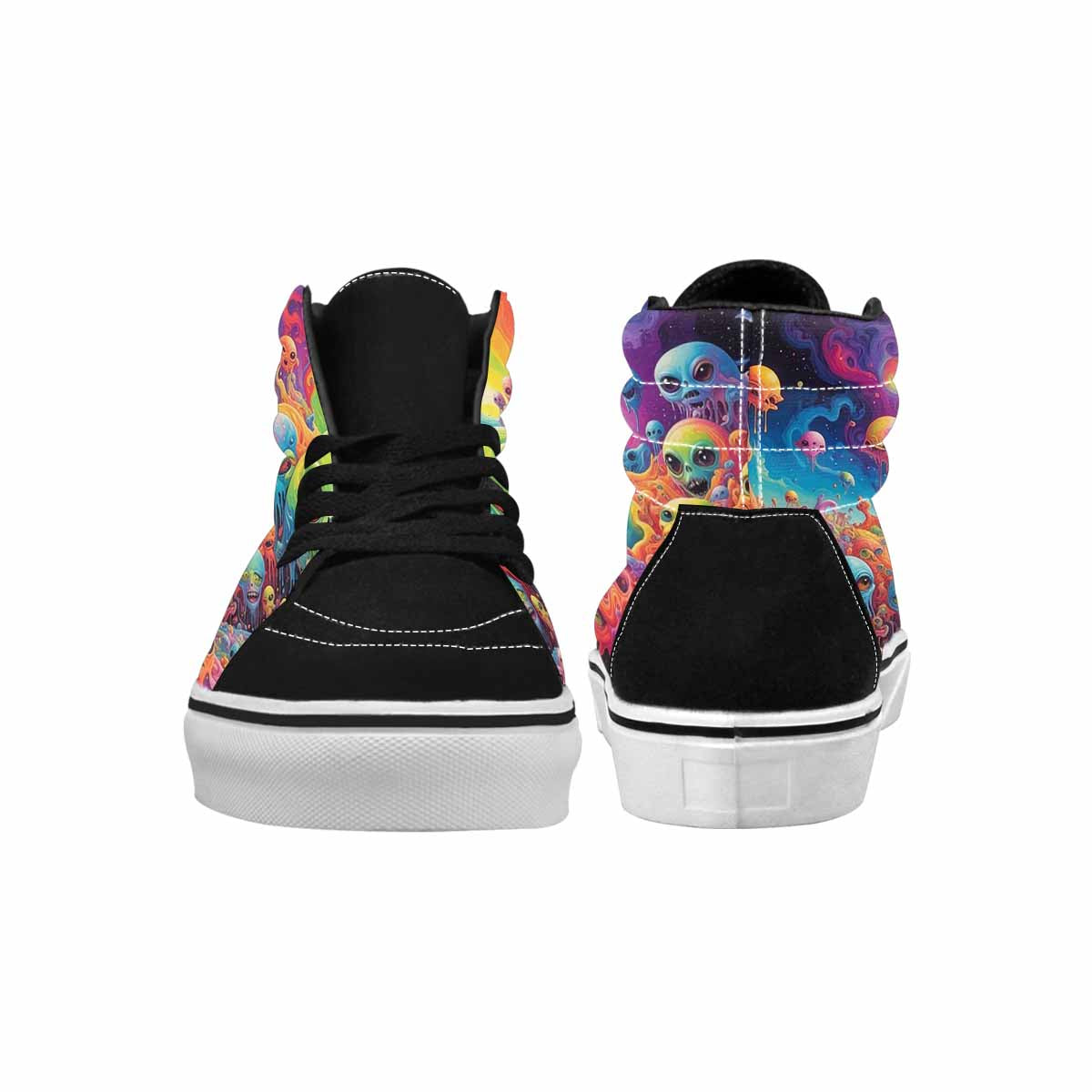 MEN'S Aliens  Tie Dye High Top Canvas Cottagecore Custom Sneakers