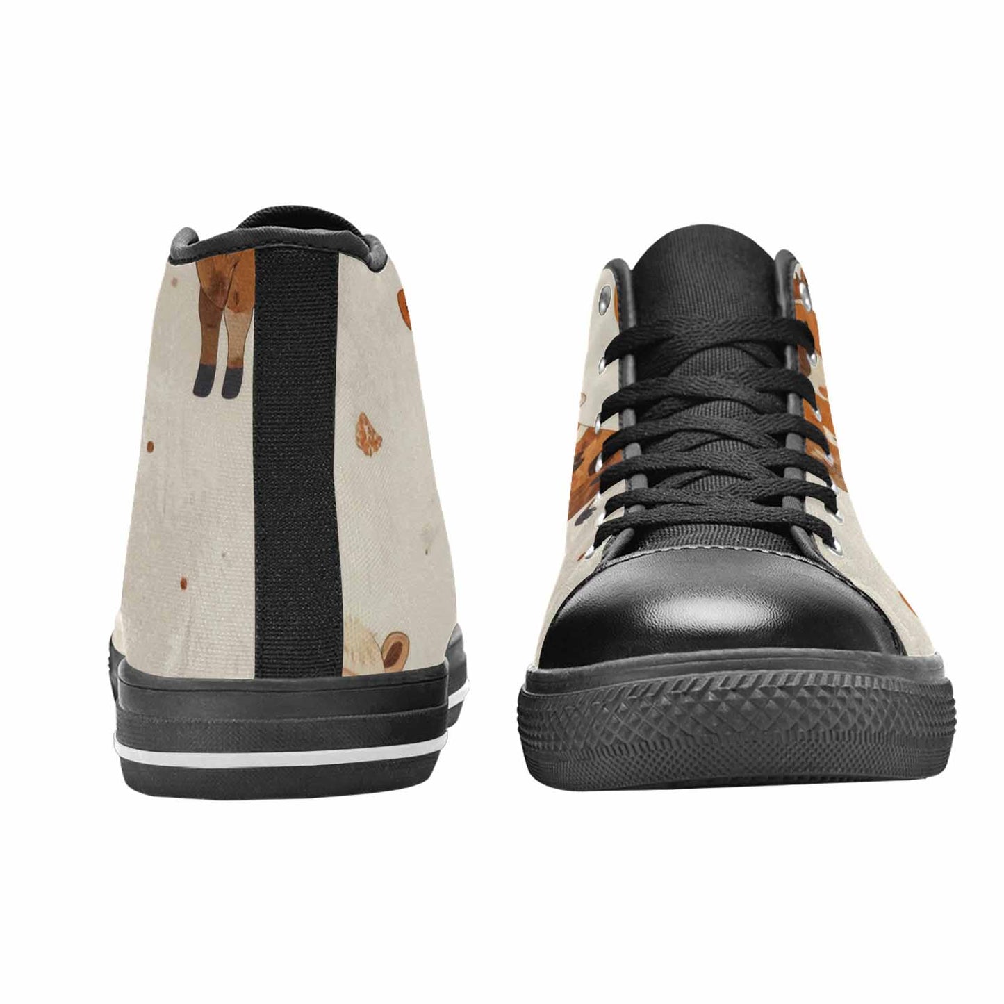 WOMEN'S Cow Animal Print High Top Canvas Surreal Sneakers
