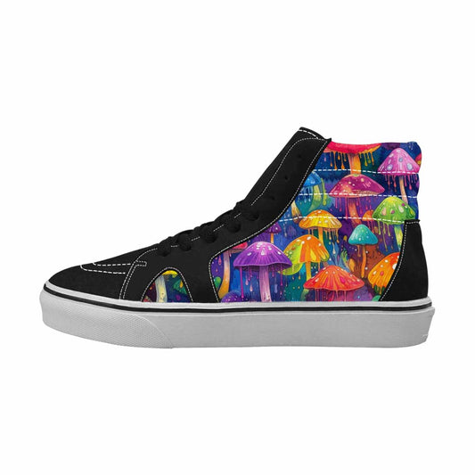 WOMEN'S Mushrooms High Top Canvas Artist-designed Aesthetic Handmade Custom Shoes