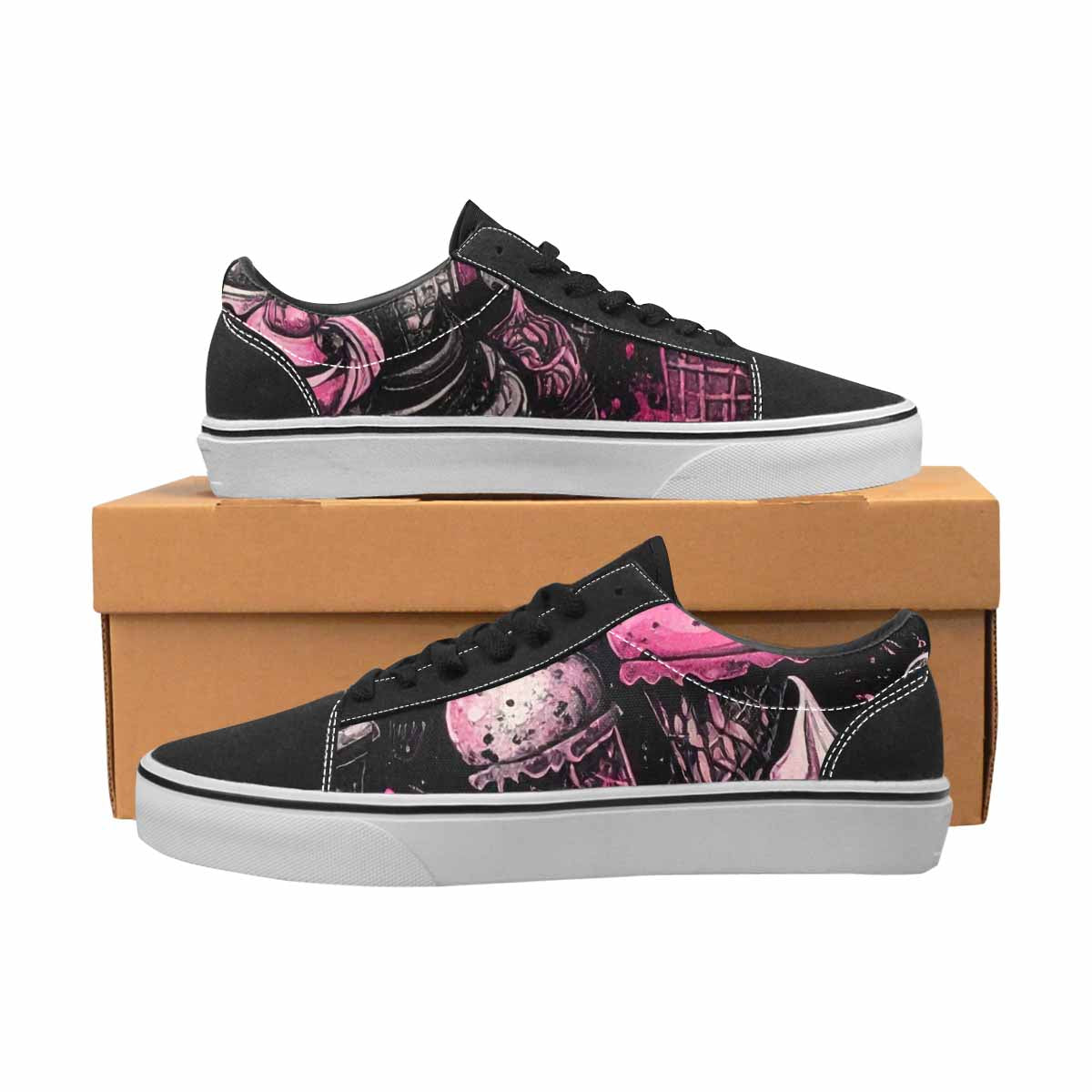 WOMEN'S Ice Cream Motif Lace-Up Canvas Aesthetic Shoes