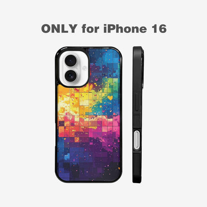 iPhone 16 Case — Pixel Art 8 Bit Burst Pattern, Custom Art Phone Cover