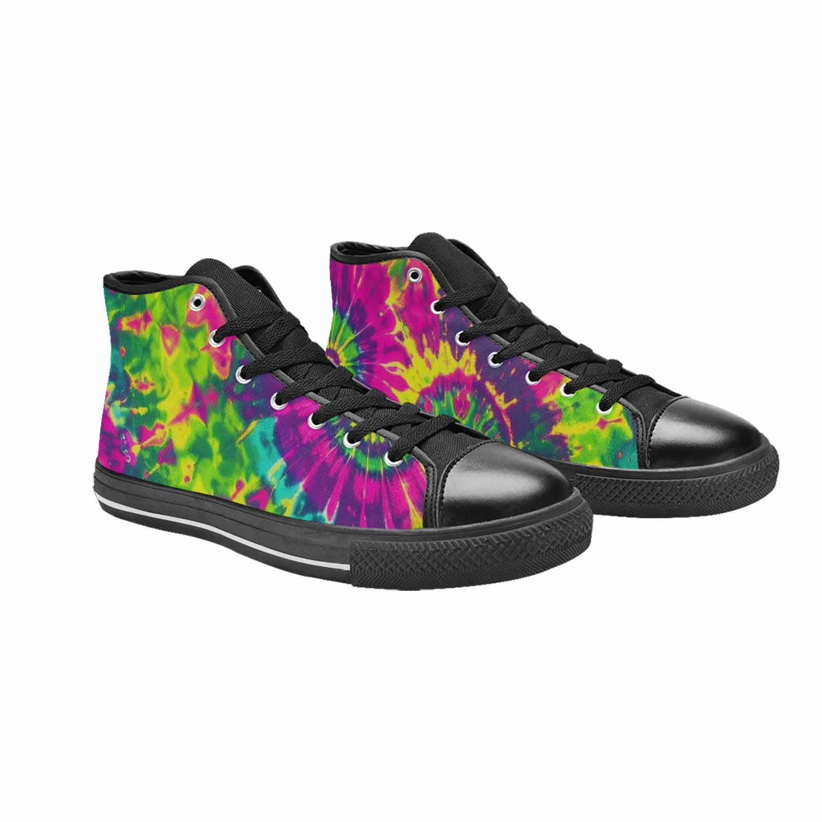 MEN'S Tie Dye - High Top Canvas Wallpaper Art Custom Shoes