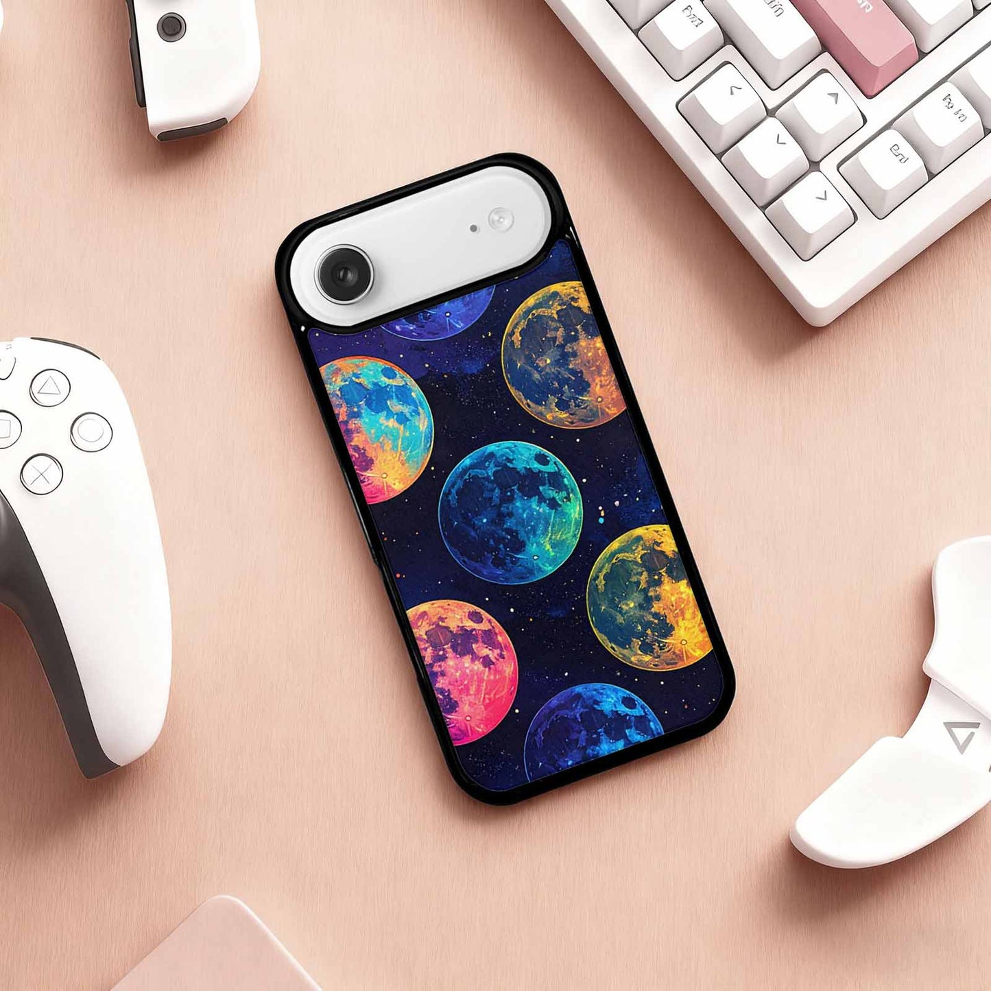 iPhone 17 Air Case — Neon Winter Moon Seamless Cartoon Cute, Original Design Phone Case