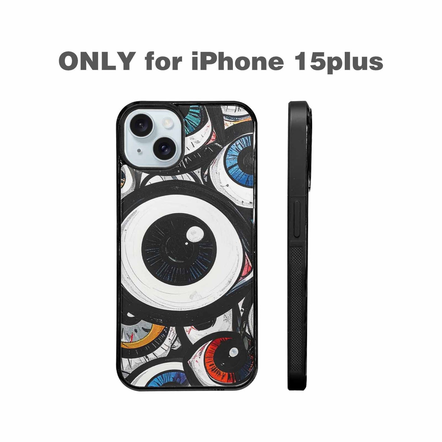 iPhone 15 Plus Case — Googly Cartoon Eyeballs, Original Design Phone Case