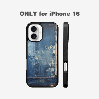 iPhone 16 Case — Denim Distressed Textures Print Edge To, Original Design Phone Case