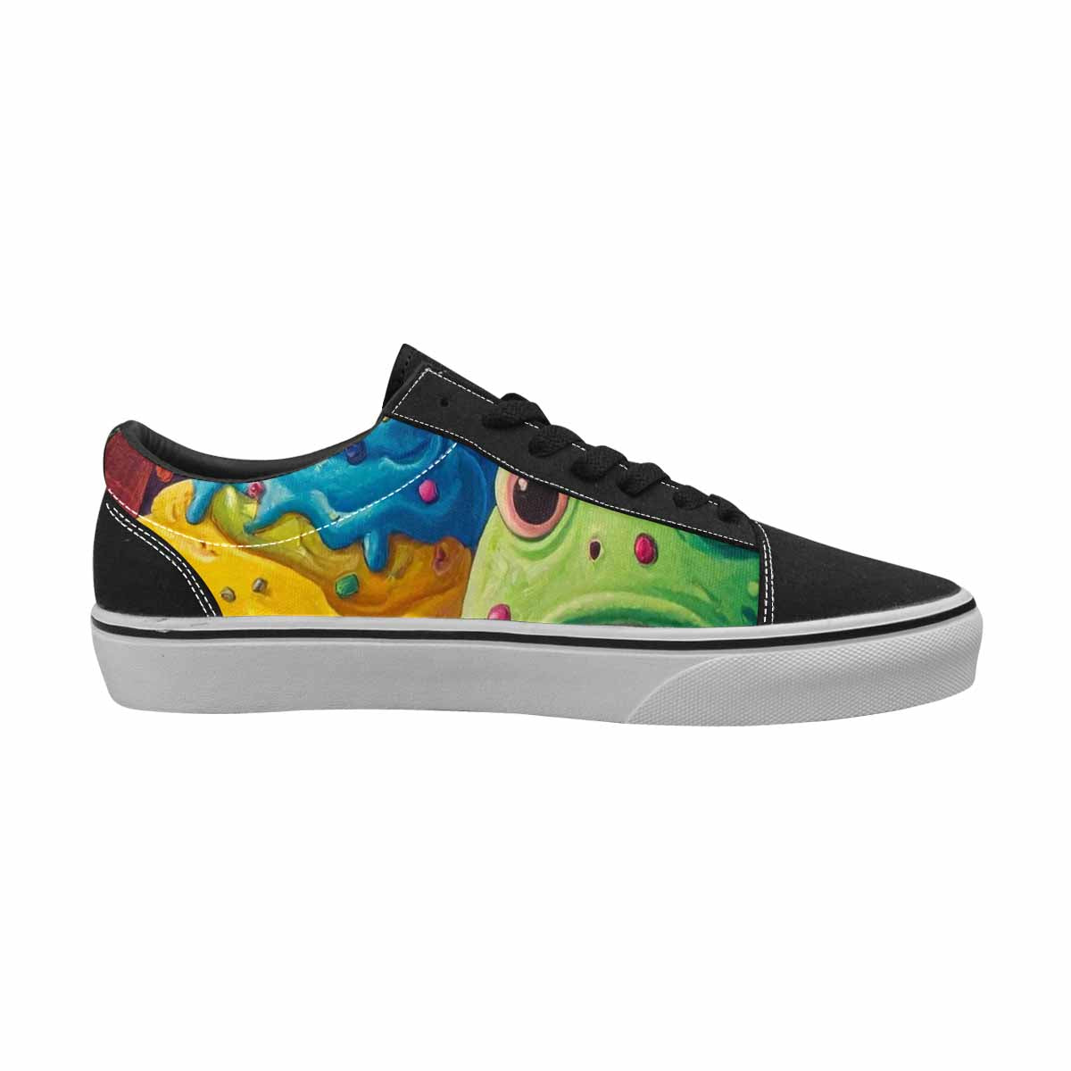 WOMEN'S Melting Ice Cream Monster Lace-Up Canvas Surreal Custom Shoes