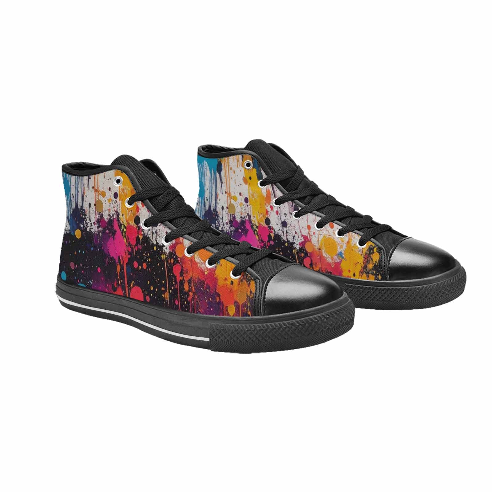 WOMEN'S Paint Splatter High Top Canvas Surreal Custom Shoes