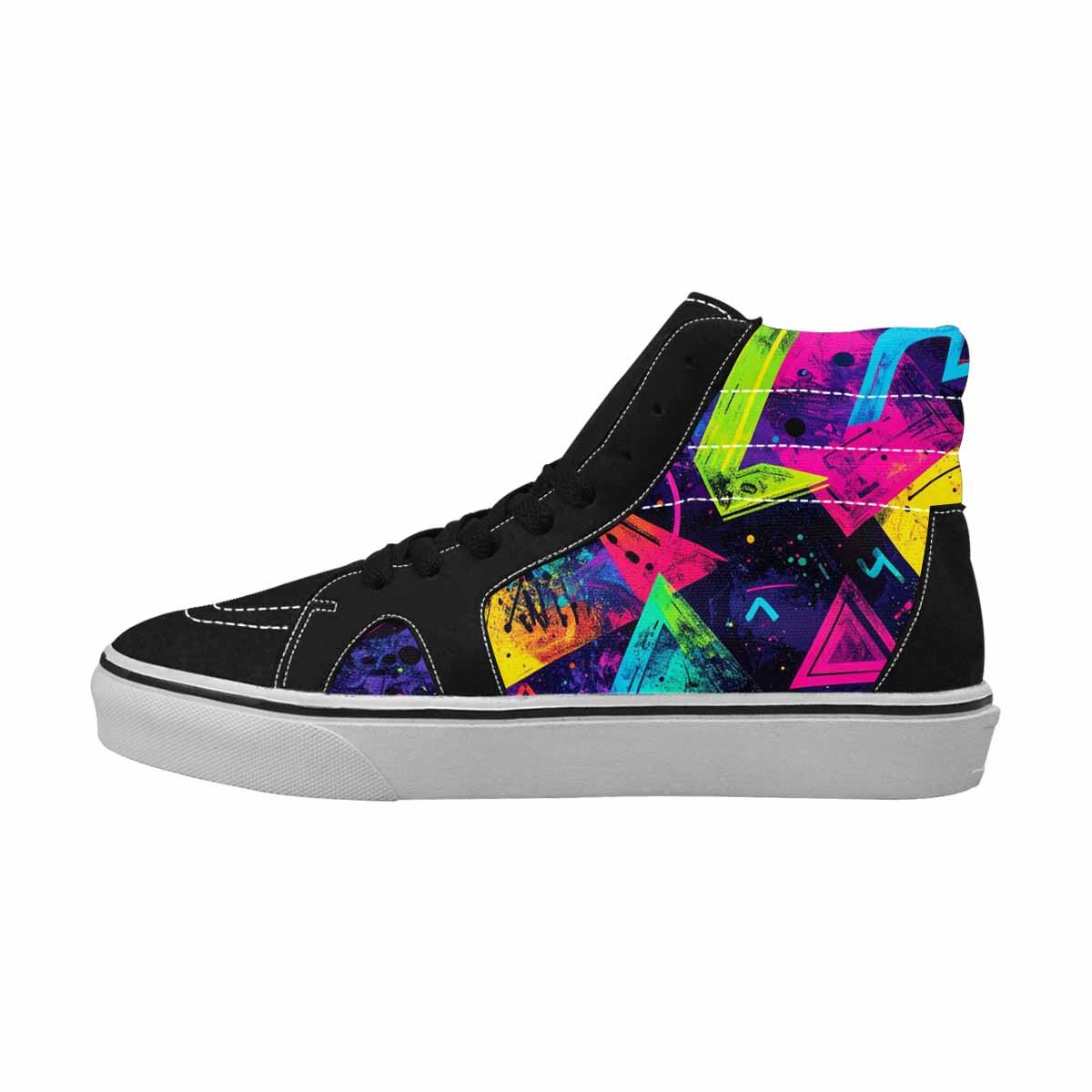 WOMEN'S Memphis Squiggles Triangles Dots High Top Canvas Dreamcore Shoes