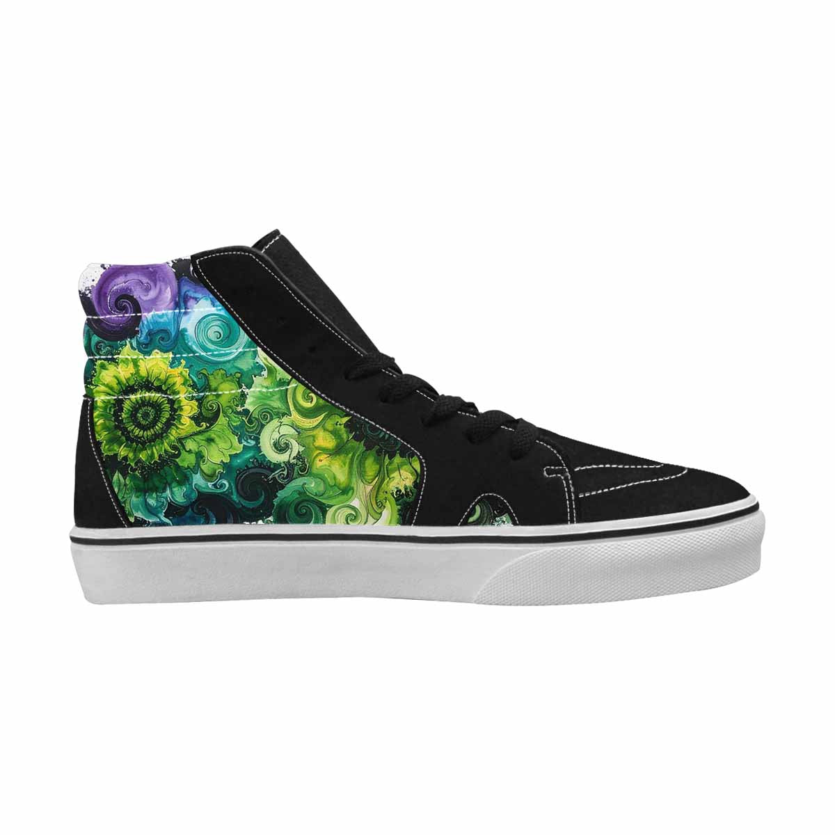 MEN'S Tie High Top Canvas Neon Fantasy Custom Shoes