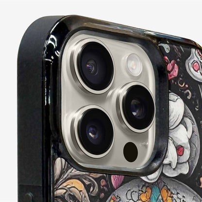 iPhone 16 Pro Max Case — Greyscale Black And White Dark Black, Original Design Phone Case