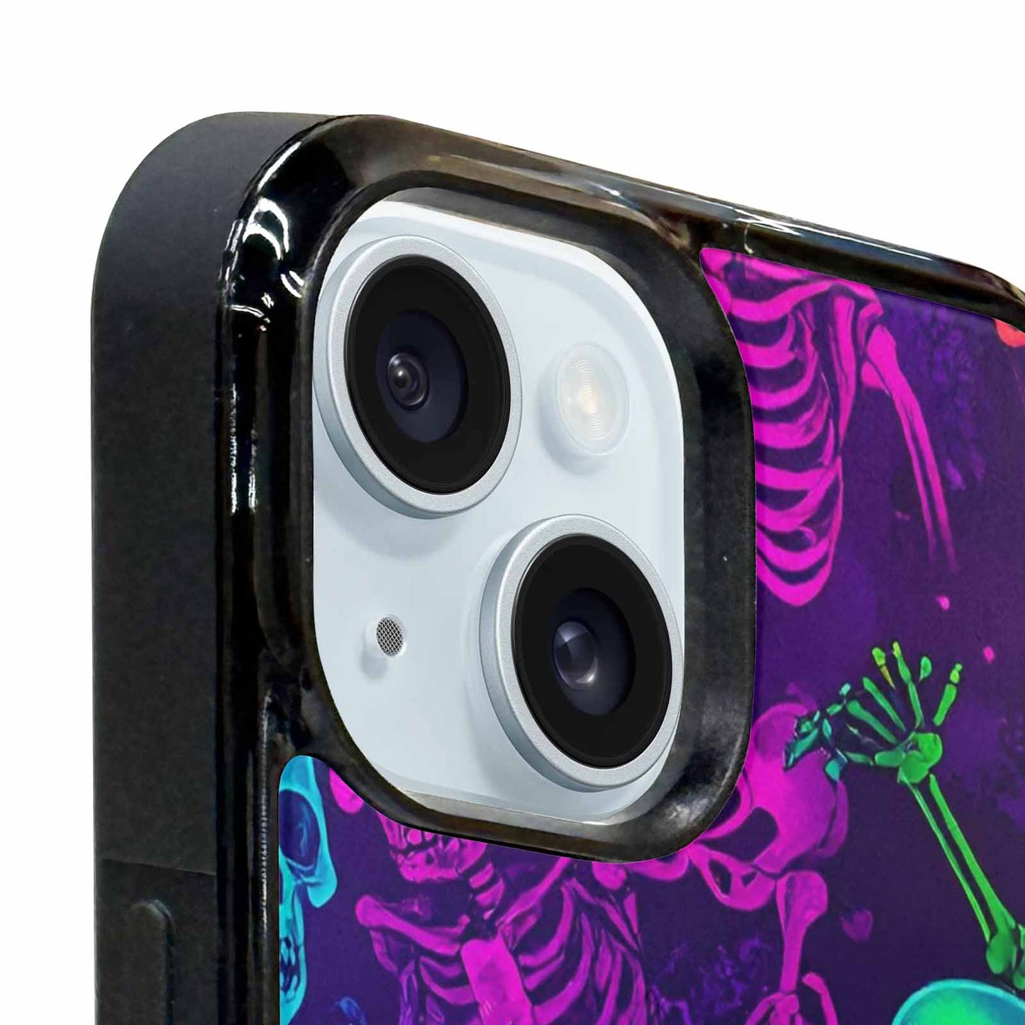 iPhone 15 Case — Glowing Skeleton Pattern Hundreds Of Small, Custom Print Case Cover