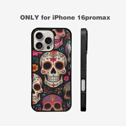 iPhone 16 Pro Max Case — Smaller Skulls Overlapping Seamless Pattern Of, Custom Phone Case