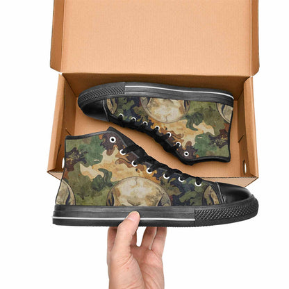 MEN'S Military Camo Skull High Top Canvas Dark Academia Sneakers